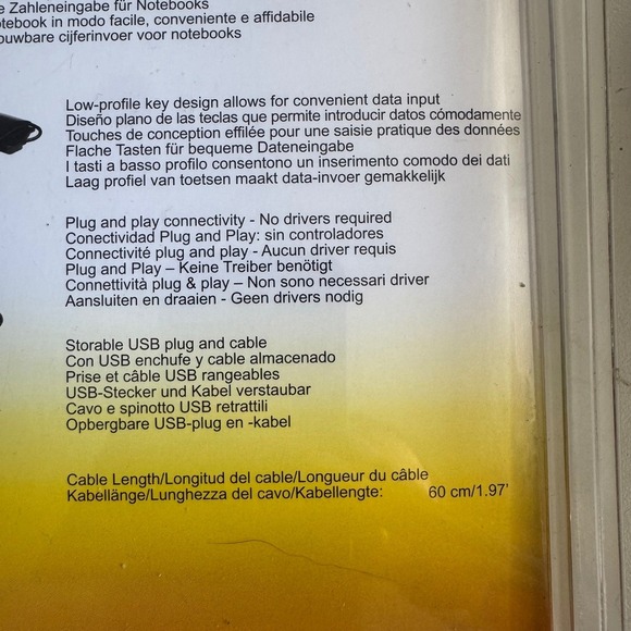 V7 Numeric USB Keypad Portable Number Pad for Laptop PC Windows 2000 Vista 7 NEW - Picture 3 of 6